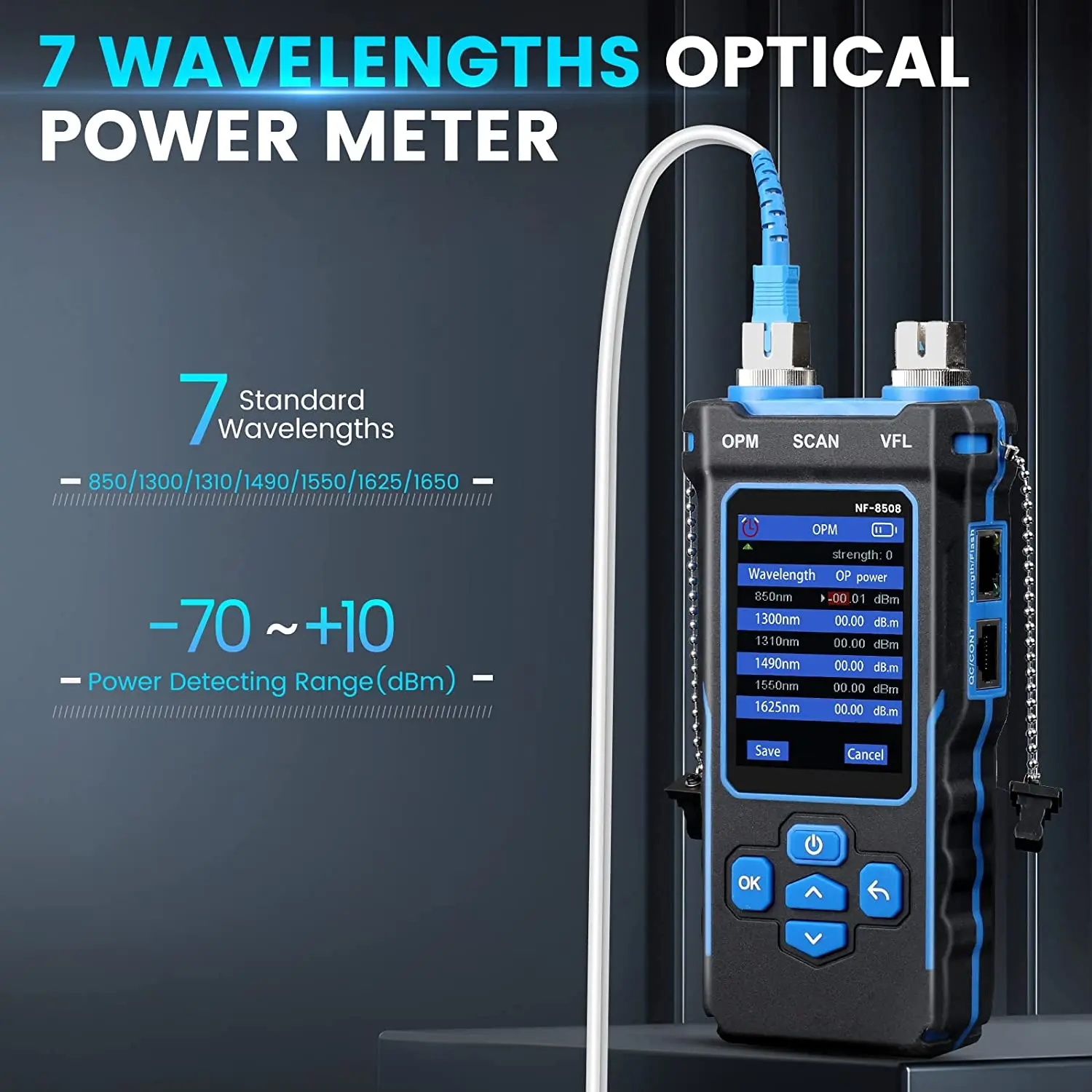 Optical Power Meter VFL ,RJ11 RJ45 Wire Cable Tracer PoE Network Cable Tester for CAT5 CAT6 Toner Ethernet Cable