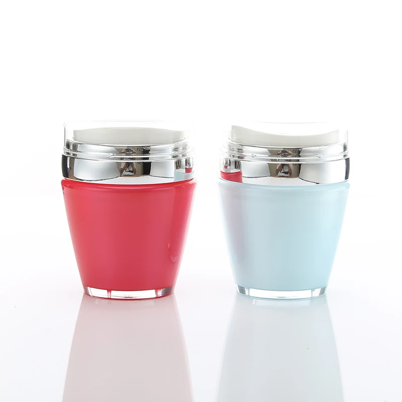 New design acrylic PMMA red wine airless Cosmetic cream Jar Plastic vacuum makeup Containers for packaging