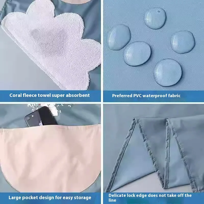 Kitchen Salon PVC Halter Apron Waterproof Thickened Oil-Proof Work Clothes Factory Batch Hit Style Adult Home Summer Cleaning