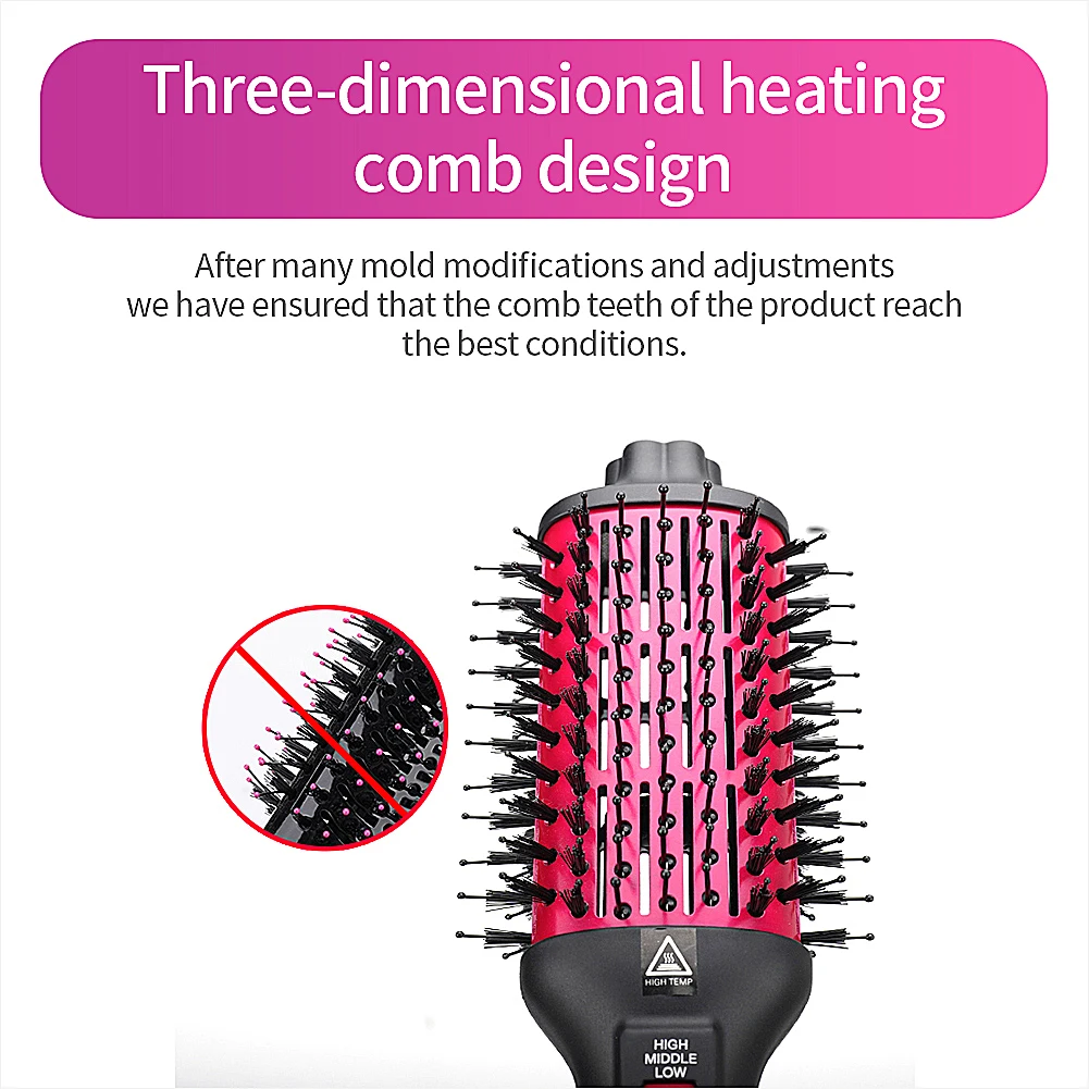 GTP 2021 Customized Private Label Vacuum Electroplating Electric High Temperature Straightener Hot Comb Curly Hair Hot Air Comb