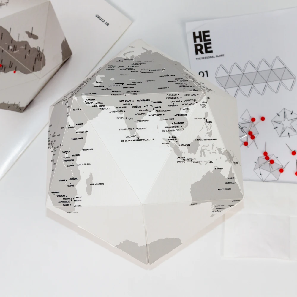 3D puzzle world map pin up DIY globe paper map creative craft gifts for kids and adult