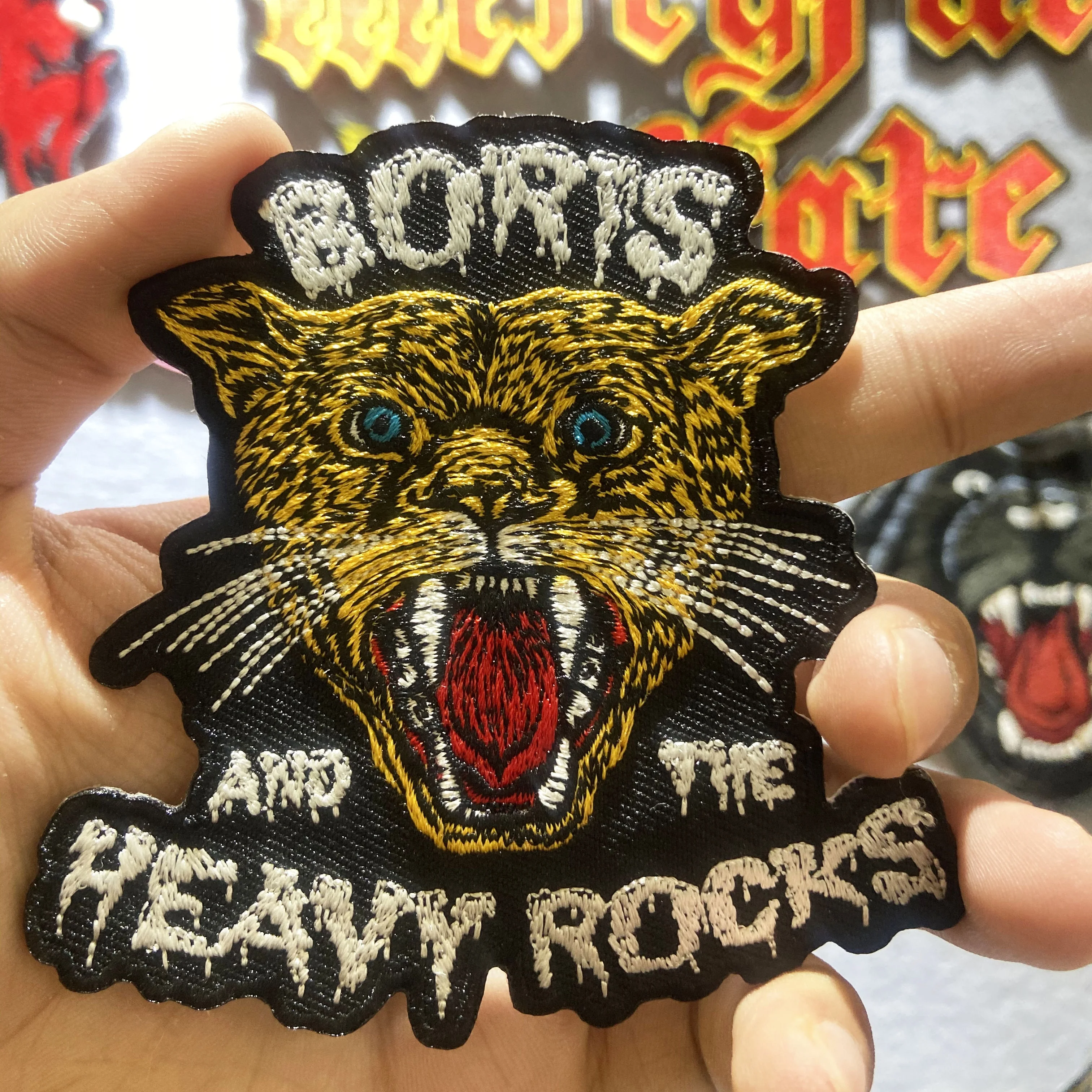 Custom iron on sew on hook and loop laser cut embroidery cartoon animal  patch badge for decoration