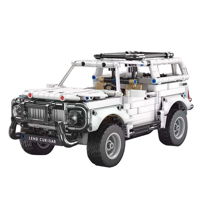 769PCS DIY Technology Land Patrol Vehicle Model Bricks Kit Compatible Pull Back Car Building Block With Stickers