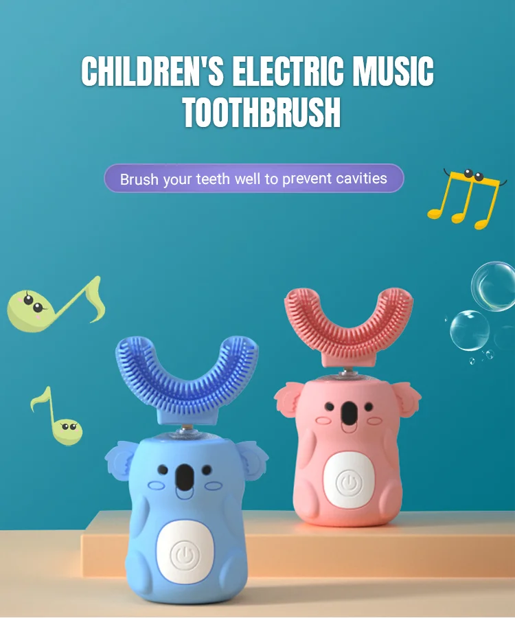 U форма USB Kid электрическая зубная щетка Детская ультразвуковой Смарт аккумулятор электрический 360 градусов