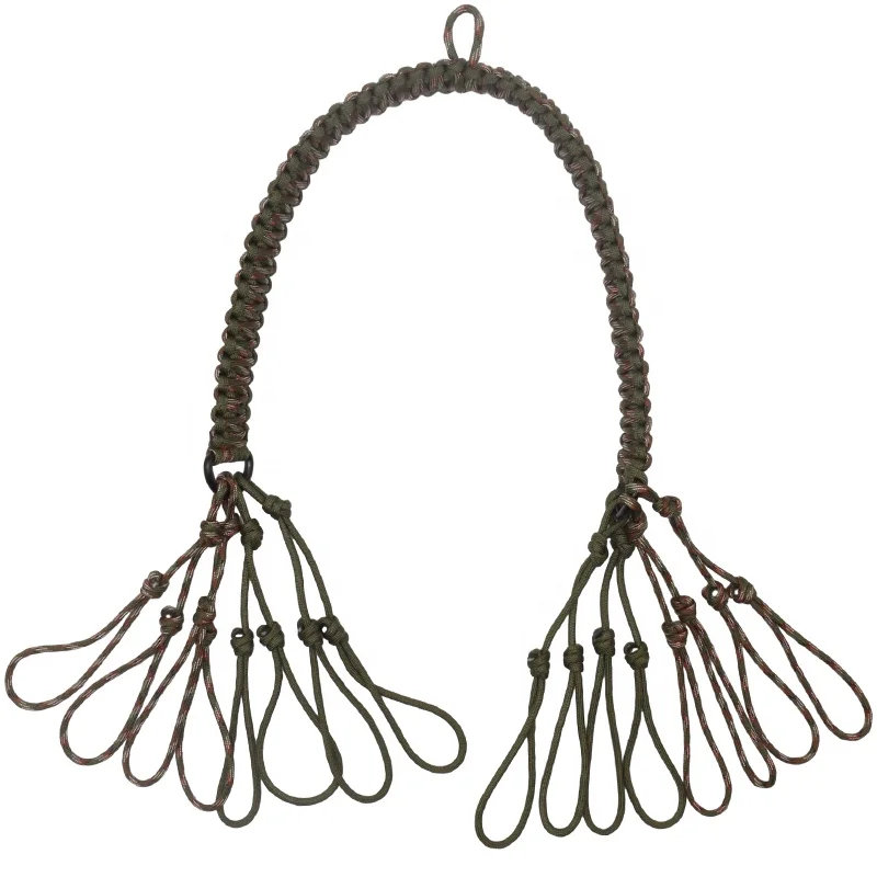 Hunting Equipment Accessories Handmade Baided Paracord Game Carrier Tote with 16 Loops