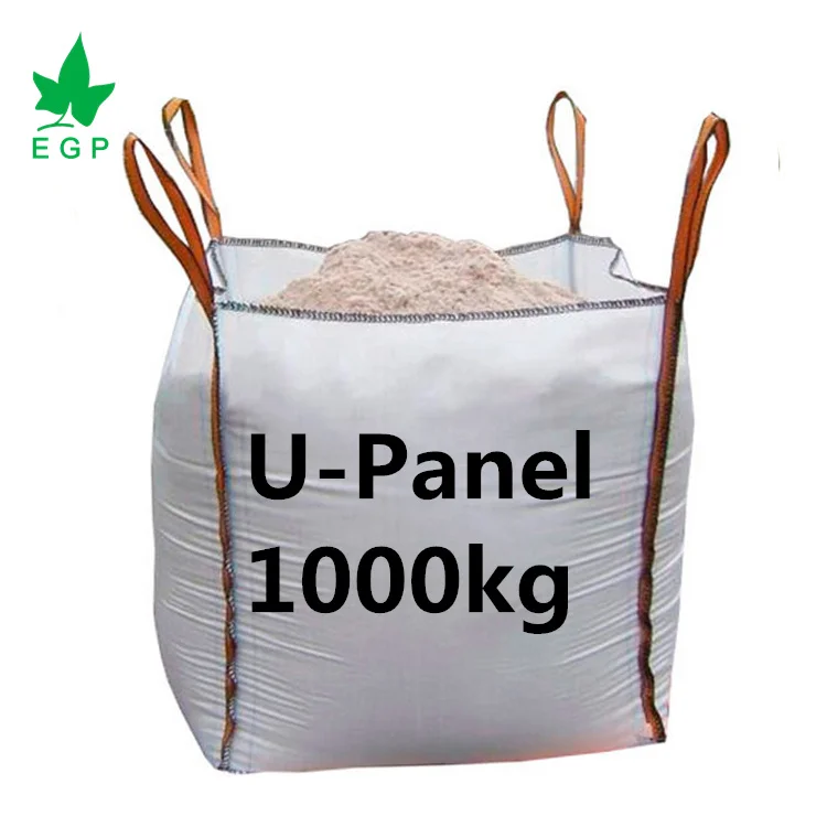 EGP FIBC U-Panel 500kg 1000kg 1200kg 1500kg 2000kg 1 ton 2 tons jumbo bag dimension bean bag bulk big bags
