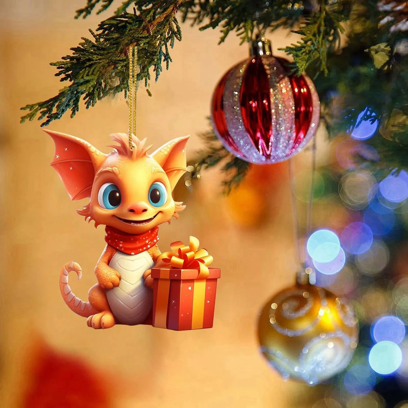 2024 Christmas pendant Cartoon dragon Baby Christmas decorations Home Christmas tree hanging ornaments
