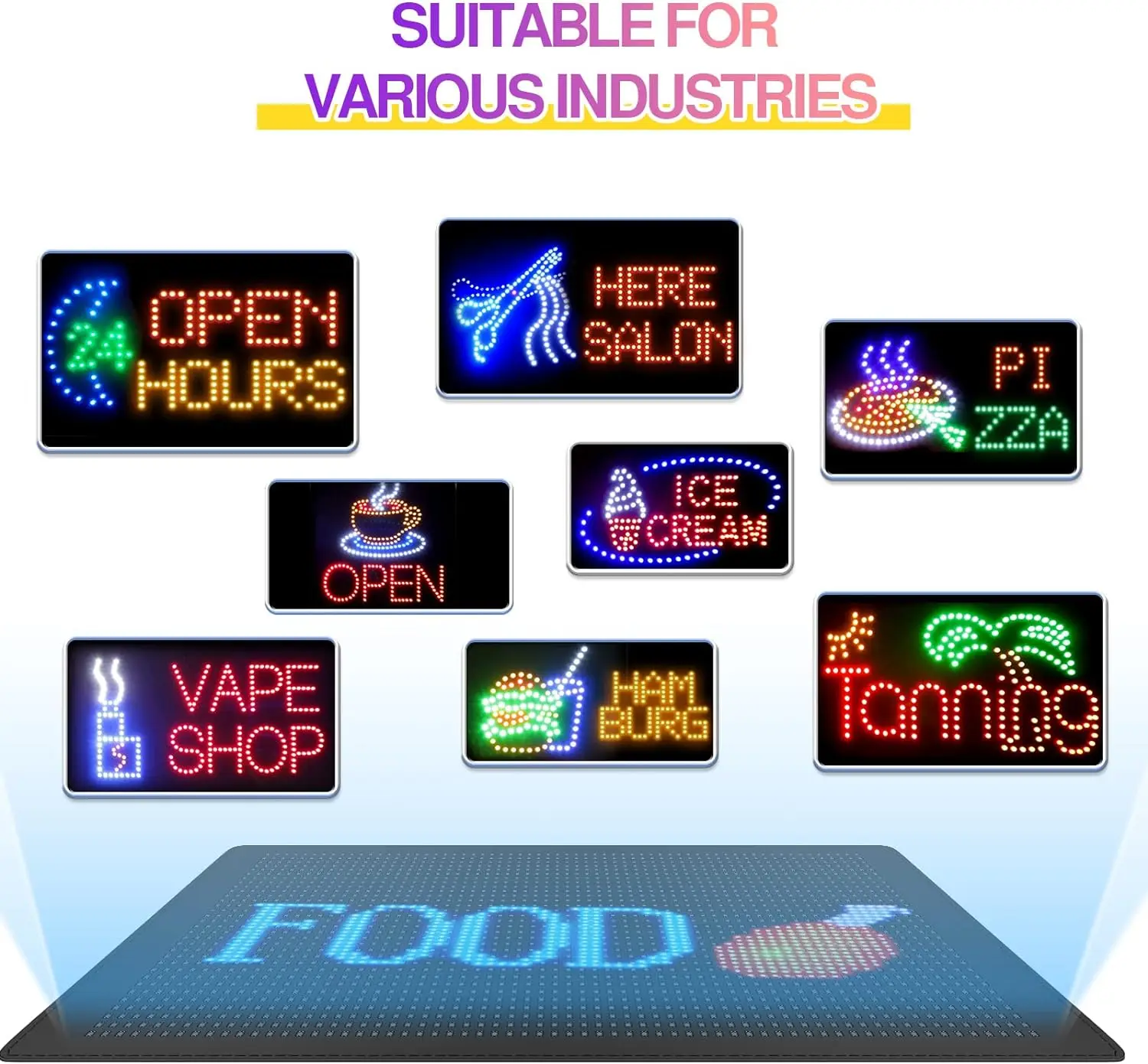 Rolling Bright Flexible Advertising Led Sign 5V Led Usb Car Sign Bluetooth App Control Custom Text Pattern Led Display