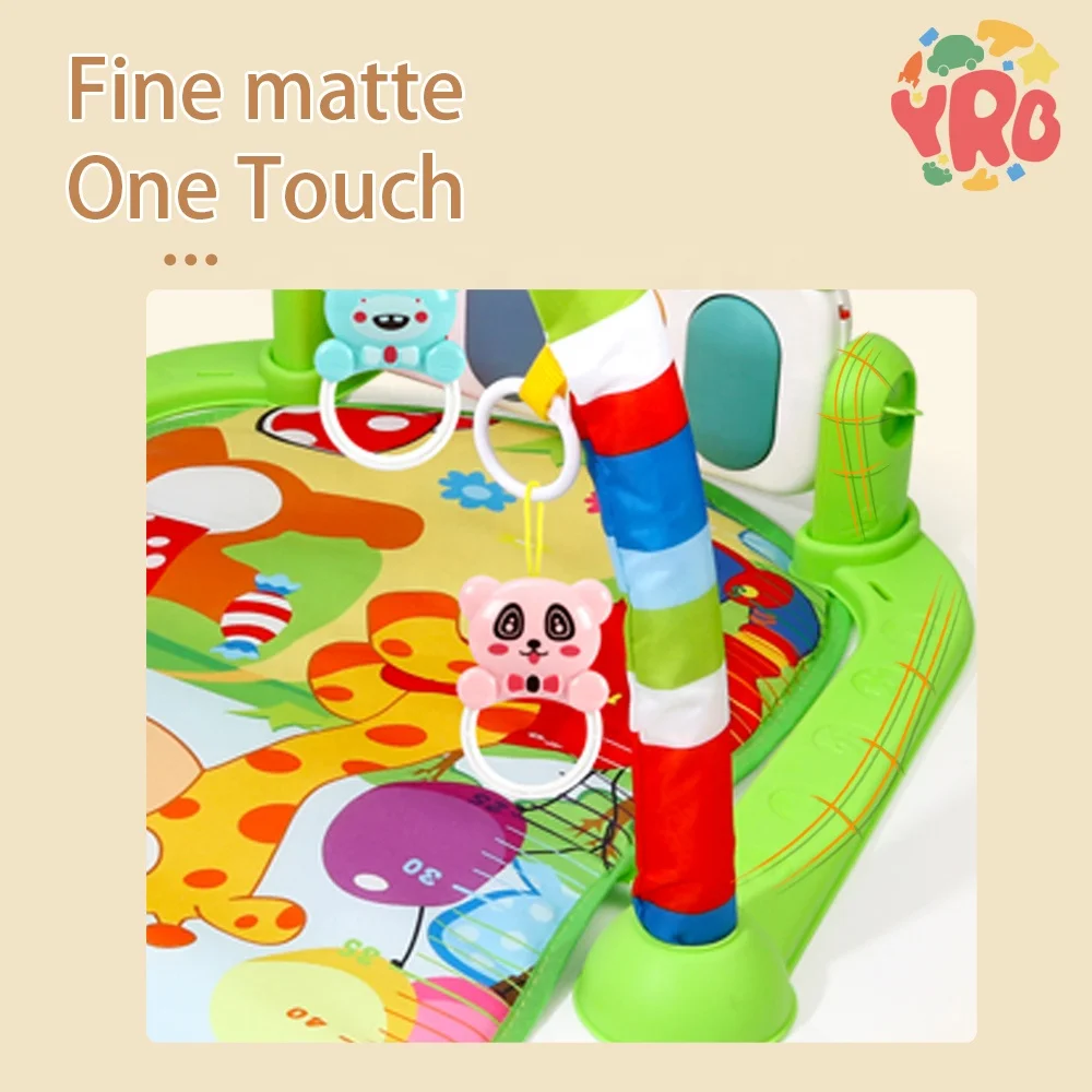 Yrb Wholesale Activity Fitness Sleeping Game Blanket Baby Play Gym Mat Baby Musical Educational Toy Mat with Piano Pedal