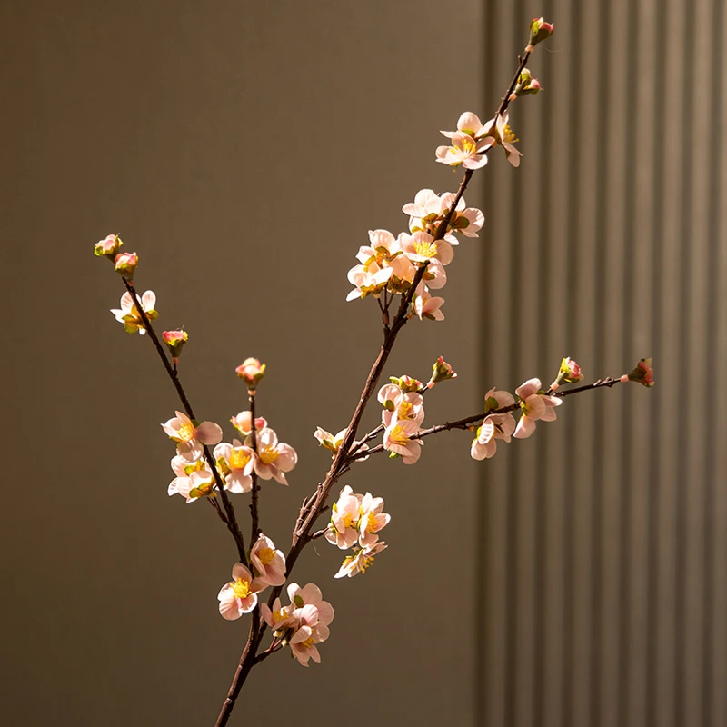 Peach blossom living room decoration flower branch new Chinese flower cherry moisturizing film decorative indoor dried flowers