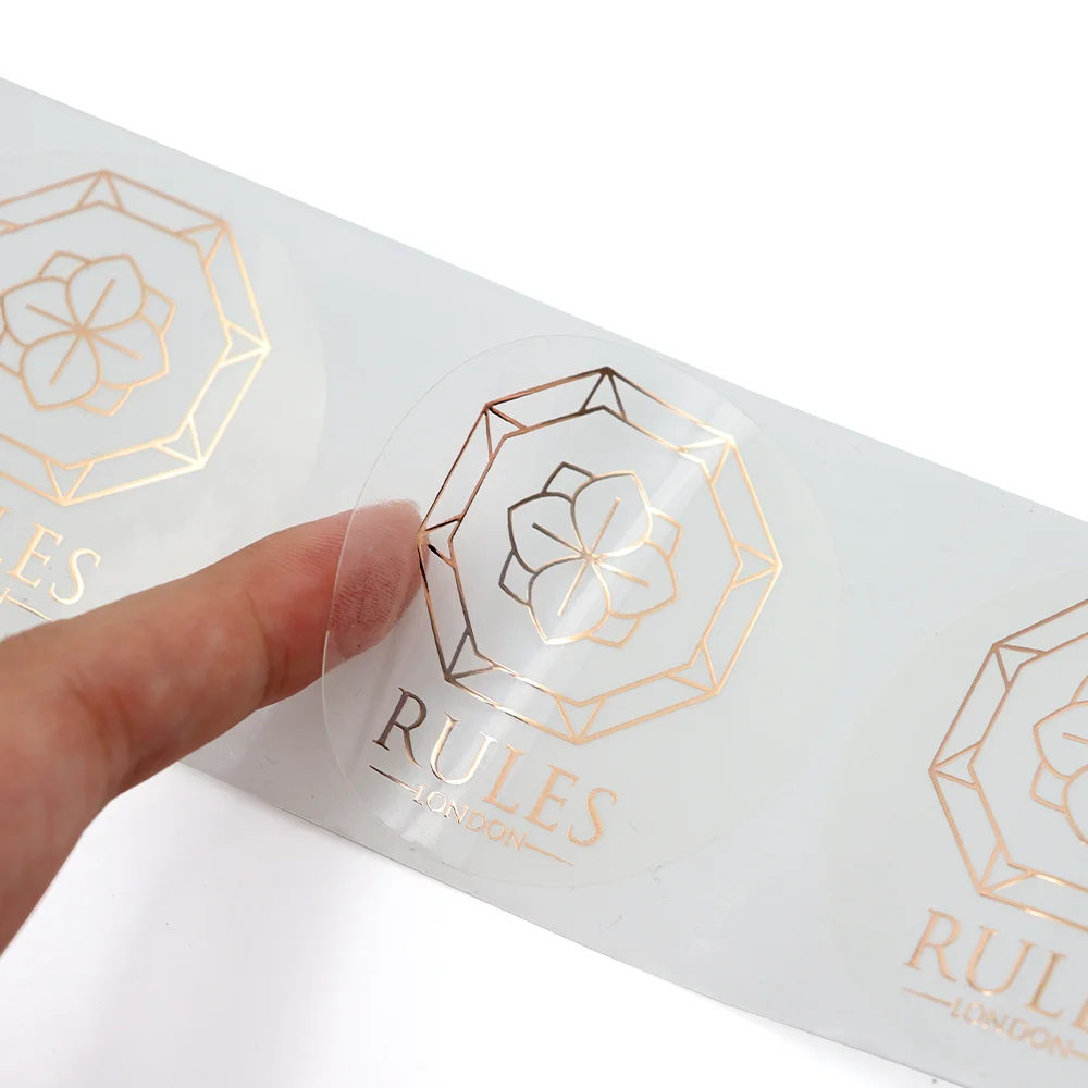 Custom Cosmetic Adhesive Gold Foil Sticker Perfume Glass Bottle Logo Label