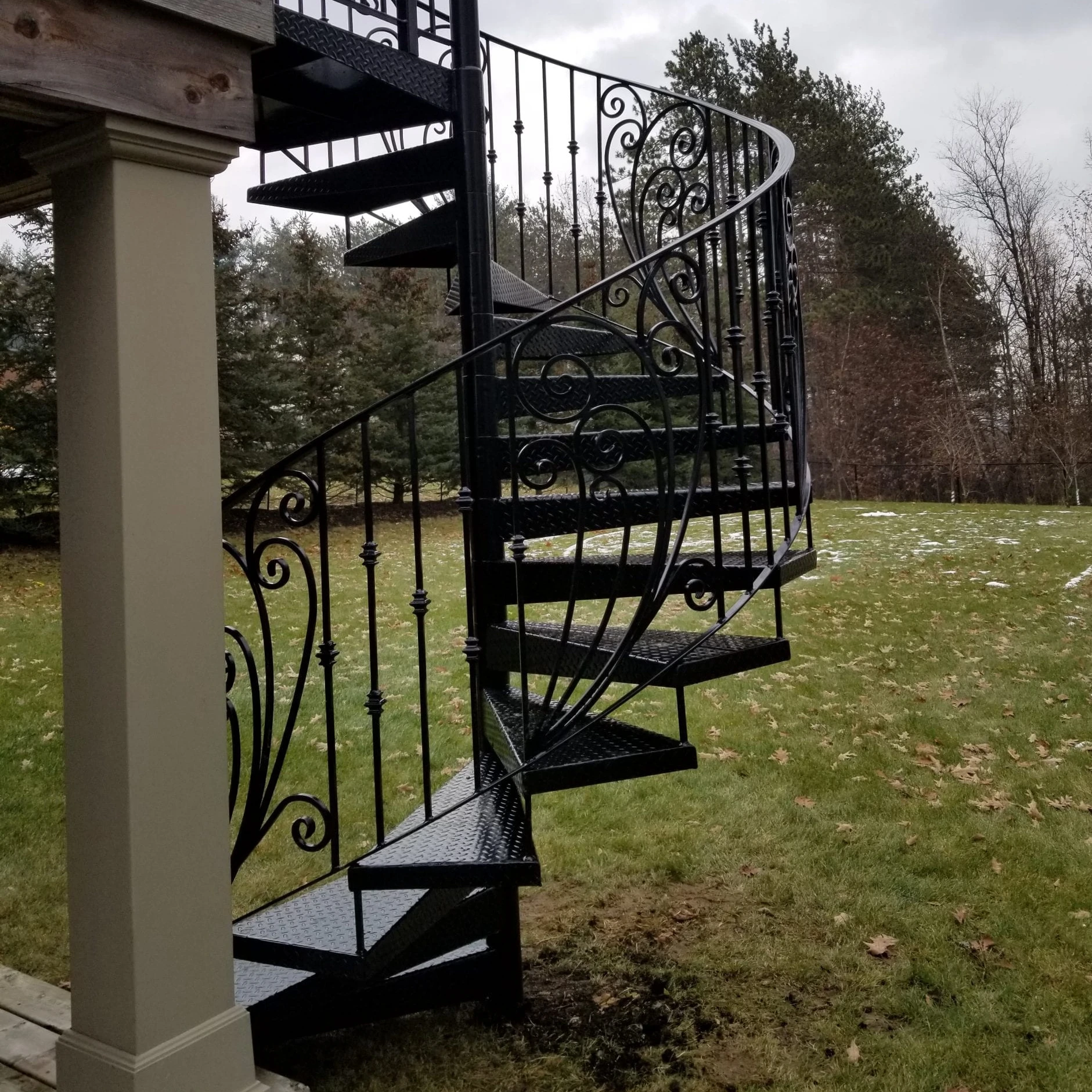 ACE Spiral Staircase Small Aluminum Metal Beam Glass Outdoor Stairs