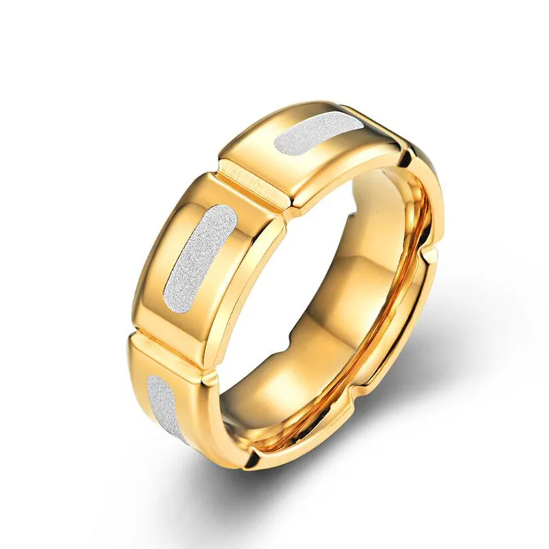 
High Quality Men jewelry IP Blue Plated Stainless Steel Ring 8mm Gold Wedding Bands 