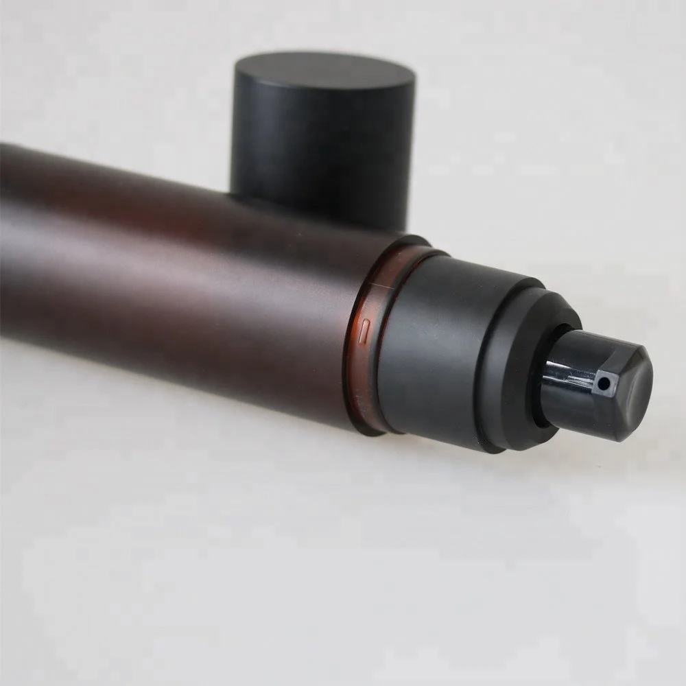 
15ml 30ml 50ml 80ml 100ml 120ml Matt Amber Black Airless Serum Pump Bottle for Cosmetic Packaging 