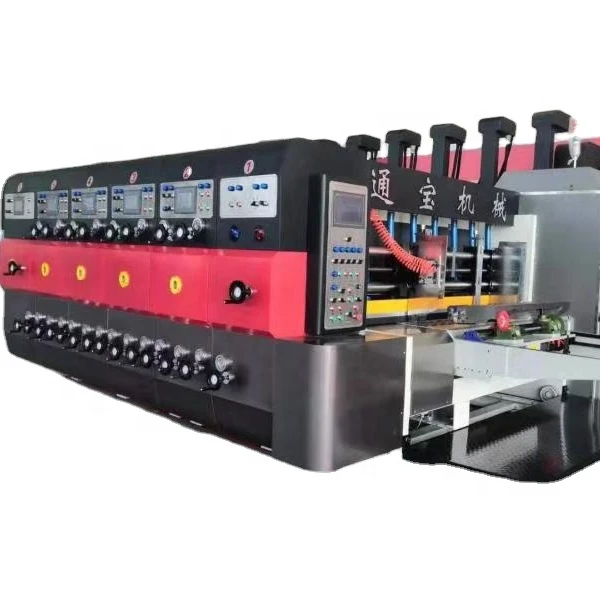 high speed full-automatic higjh speed four-color printer die-cutter  slotter with stacker machine