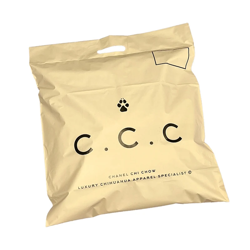 Custom Mailing Bags for Clothes Boutique Matte color Nude Beige Shipping Package Mailer Bag Thank you Poly Mailers handle