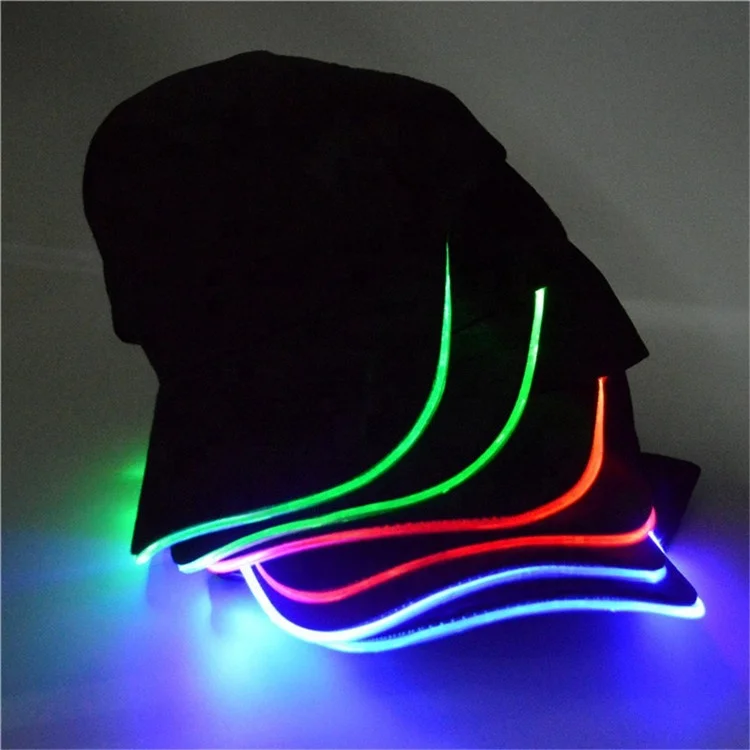 2020 Factory Sell Hip Hop Led Cap Luminous LED baseball Optical fiber light hat glowing