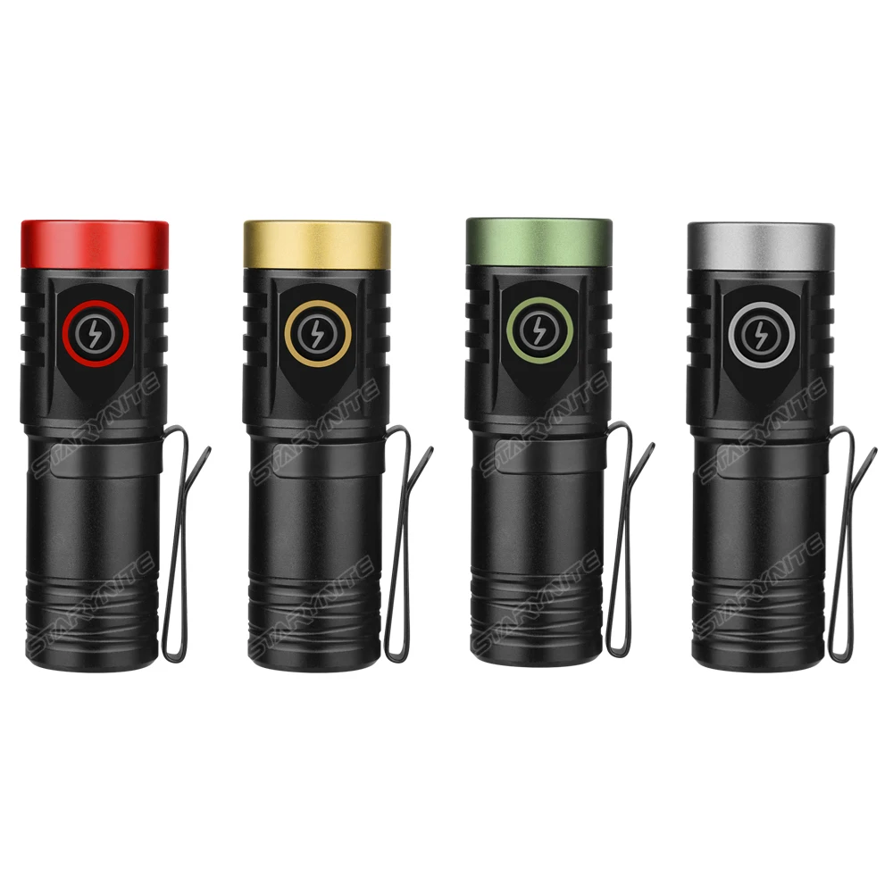 STARYNITE Patent Telescopic Tube 2000 Lumen 4pcs XPG3 Leds Rechargeable Led Pocket Flashlight Powered by 18650 or 18350 battery