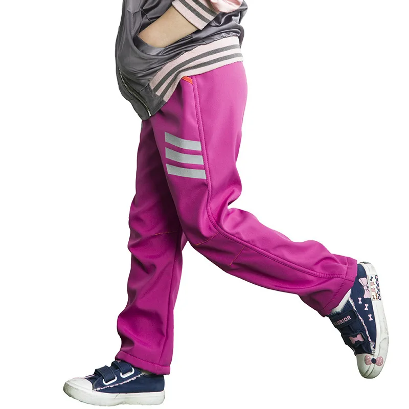 2021 hot sales kids winter clothing snow pants waterproof fleece lined reflect light trousers snow pants for kids snow pants