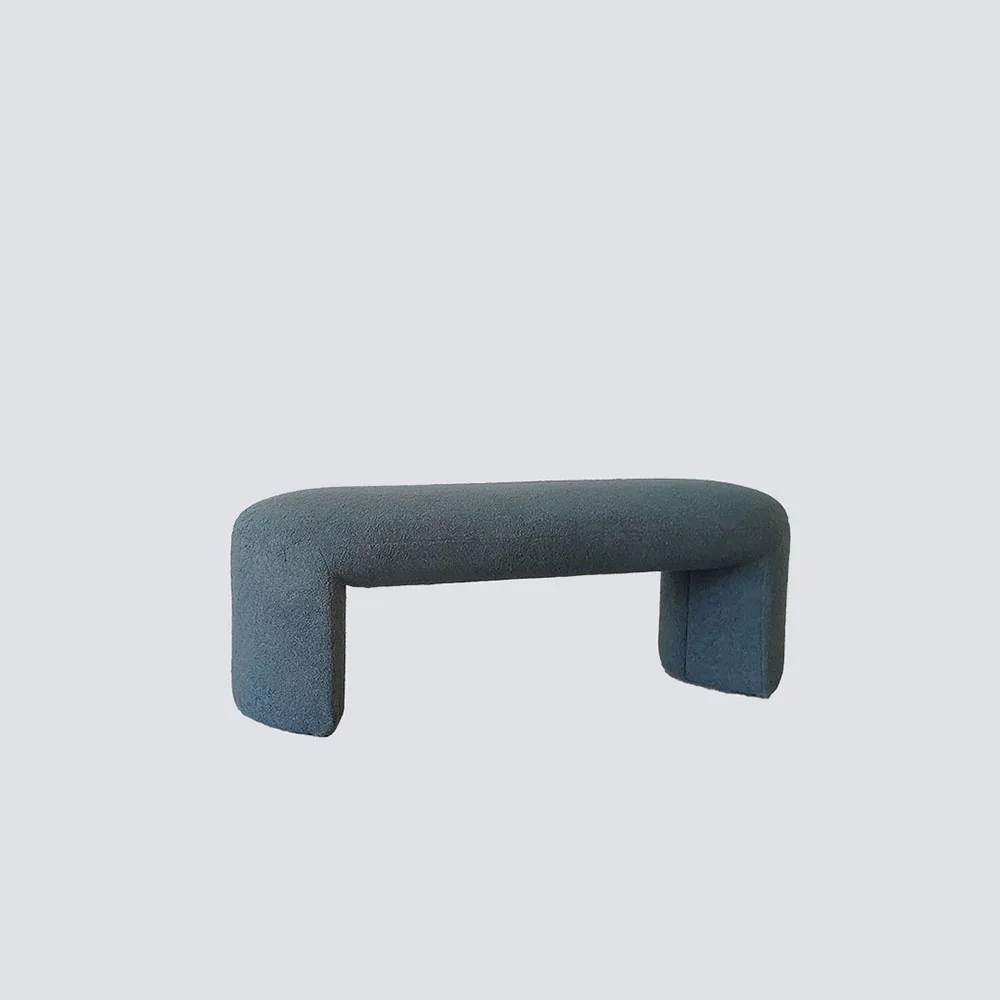 NS FURNITURE modern living-room bench Boucle upholstery ottoman Nordic patio bench wholesale bedroom chair ottoman bench seating