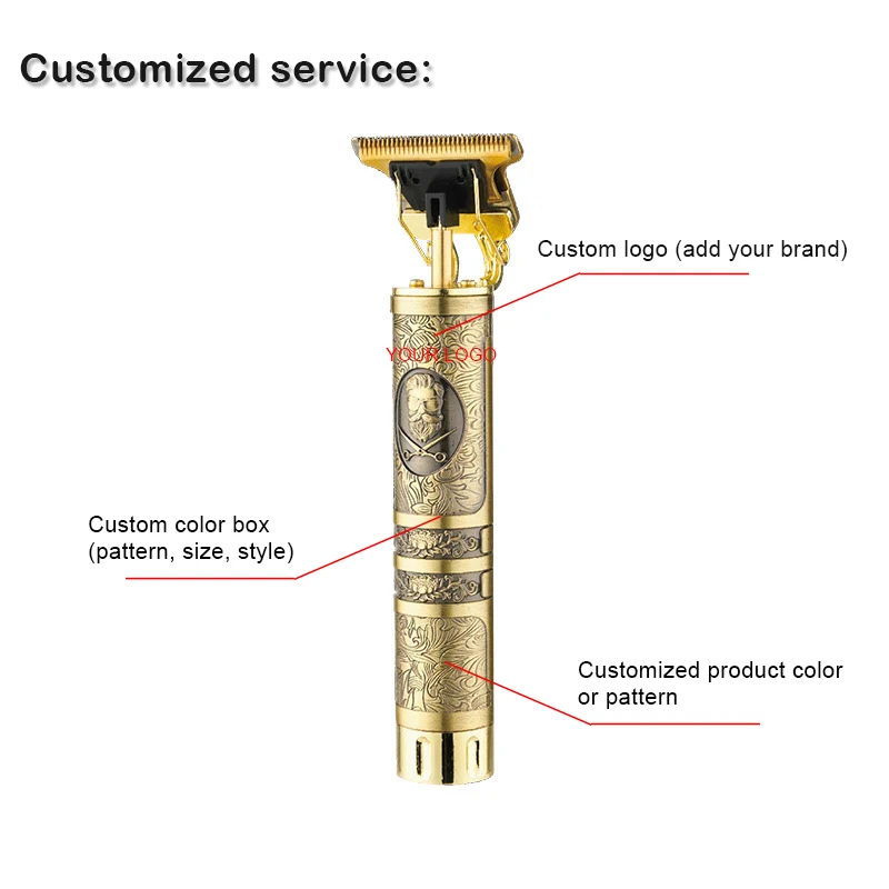 Retro Zero Gapped Salon Rechargeable Cordless Electric Trimmers Set Hair Clippers