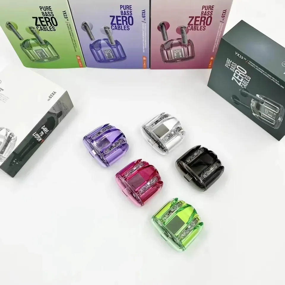 Noise cancelling TWS Earbuds yx19 Buds Pro Wireless Charging Earphones for yx19 stereo gaming headset with led display