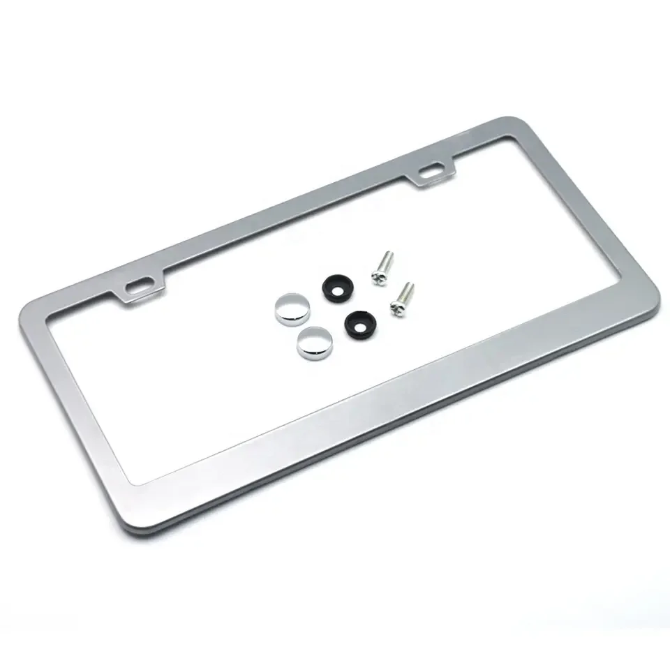 USA size stainless steel aluminum blank metal custom logo car license plate frame