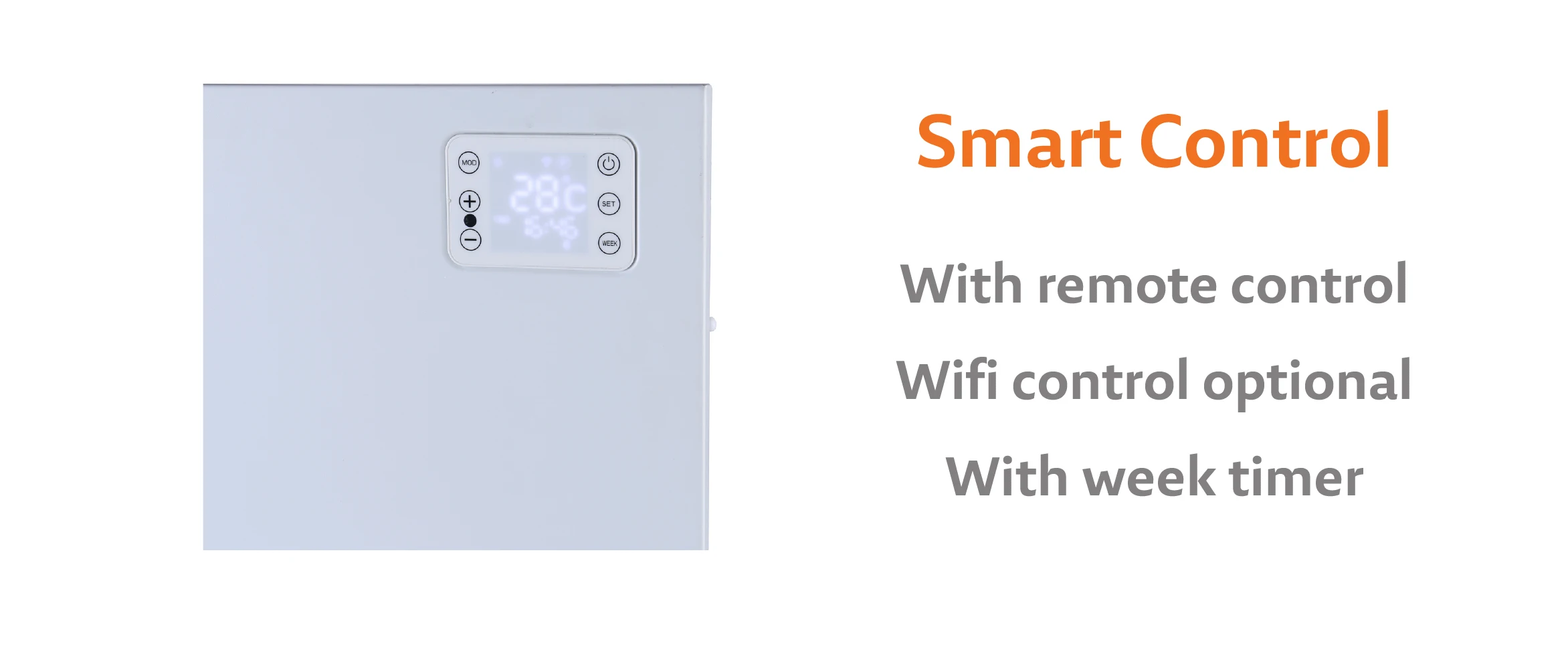 Carbon Crystal Freestanding Adjustable Thermostat Heating Heater Without Frame IP24 Panel Heater