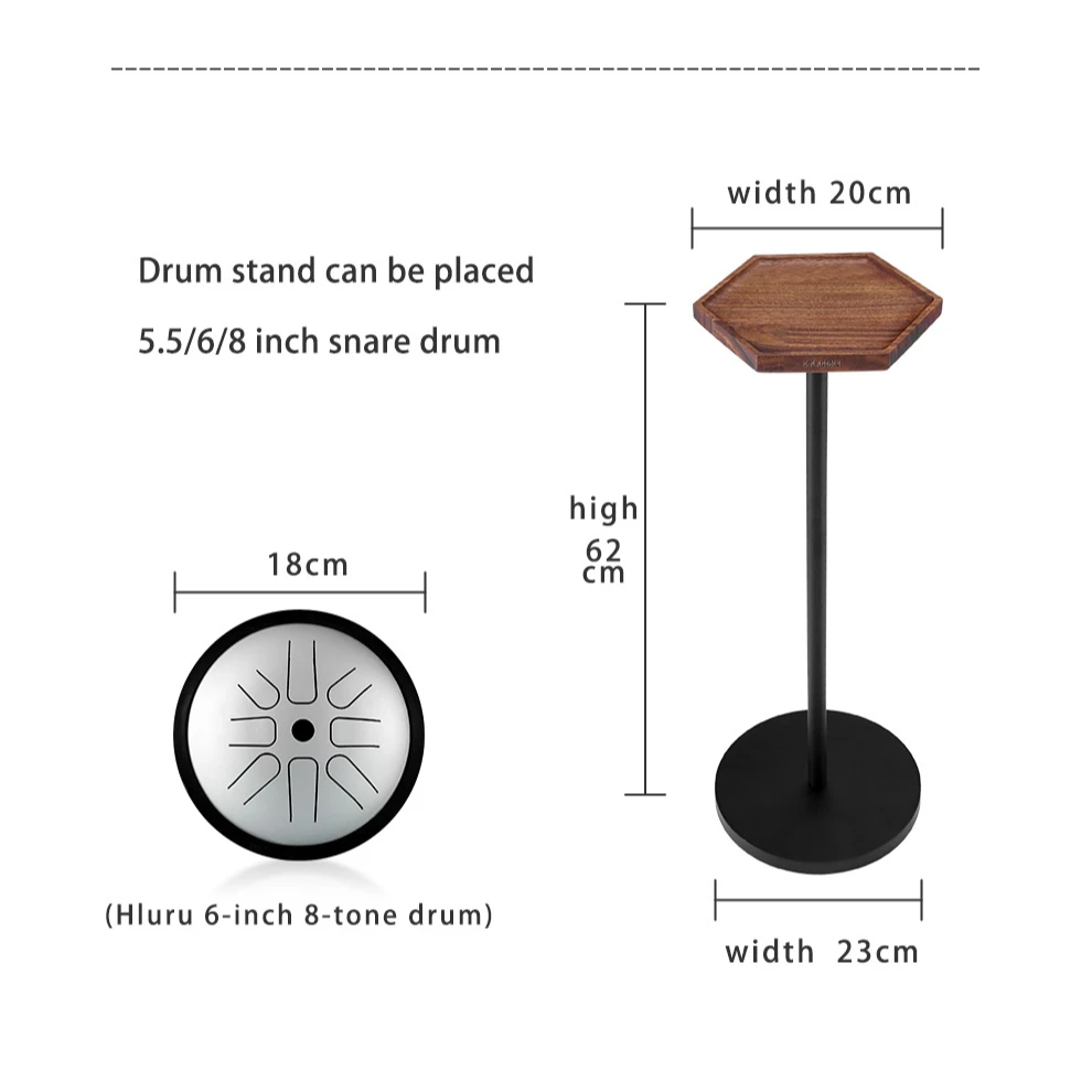 HLURU Small Bracket Small Ethereal Drum Stand Detachable Drum Bracket Portable 5.5 Inch 6 Inch 8 Inch Ethereal Drum Available