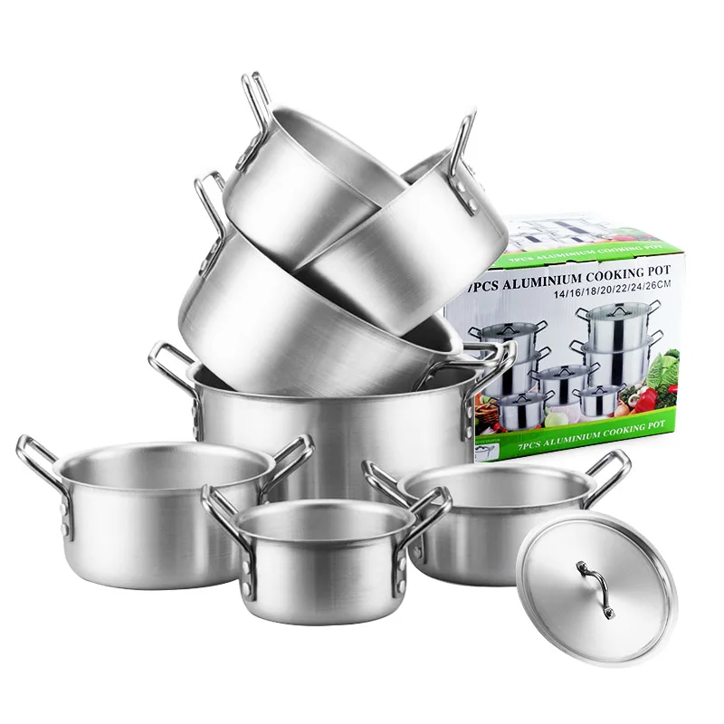 Aluminium Pots Sets Factory Direct Wholesale Cooking Aluminium Cooking Pots Cooking Kitchenware Ollas De Aluminio