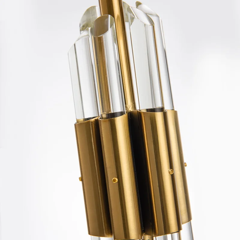 
Electroplating Bronze Decorative Table Lamp Hotel LED Table Light Transparent Tube Crystal Creative Bedside Light 