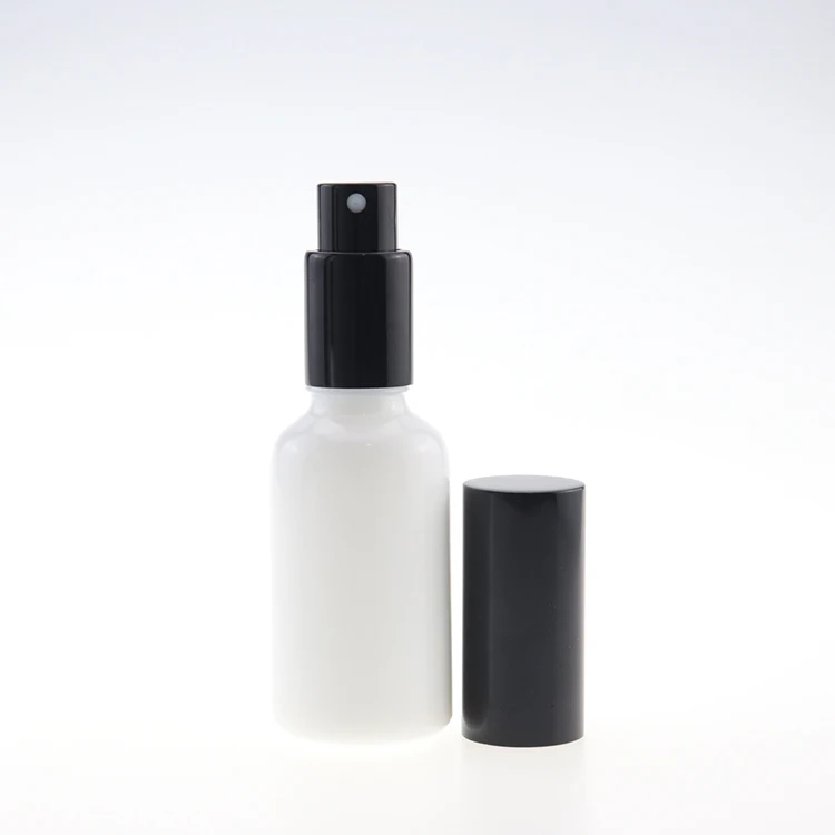 super september hot sale 30ml empty unique white porcelain perfume essential oil spray pump glass bottle for cosmetics