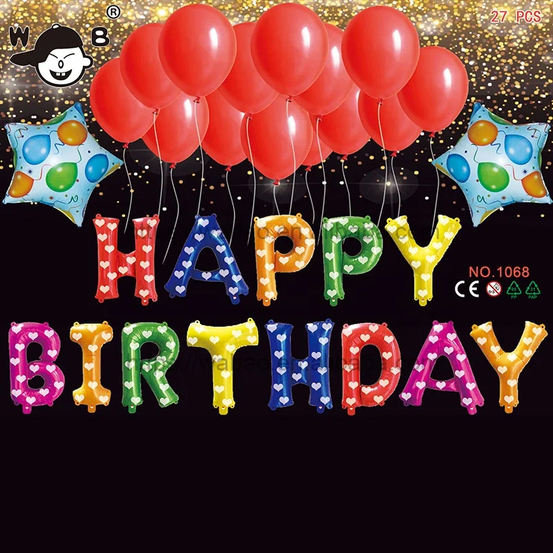 China factory wholesale print heart balloons birthday helium foil balloons decoration party