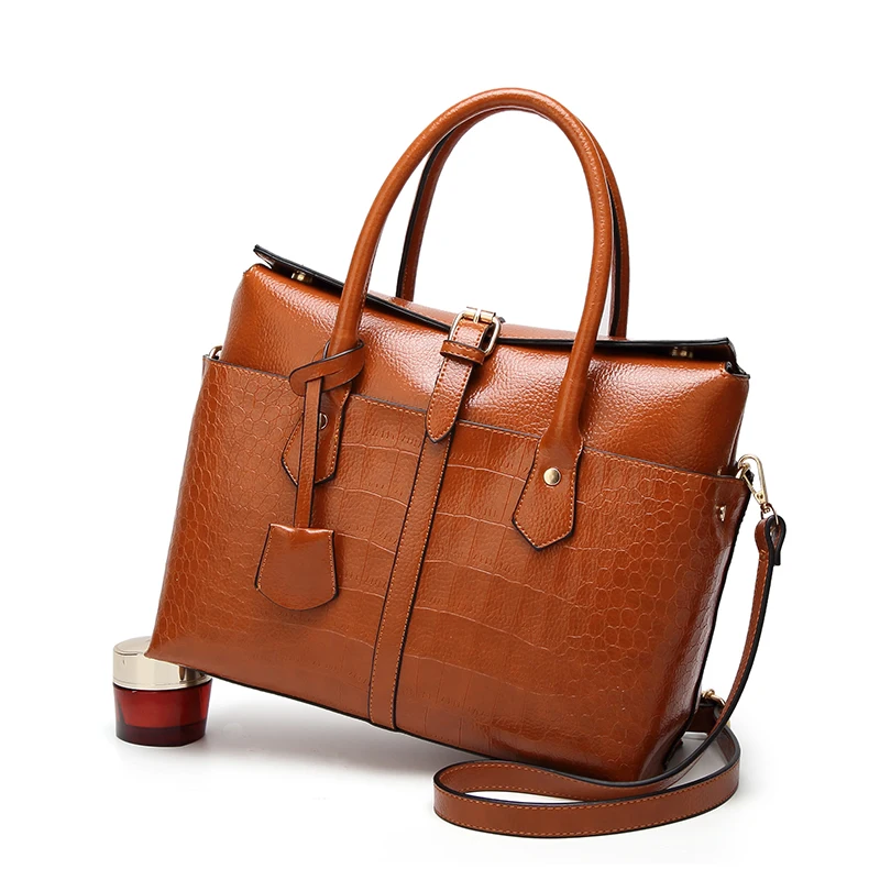 custom low moq wholesale fashion purses crocodile leather bag ladies tote handbags with strap