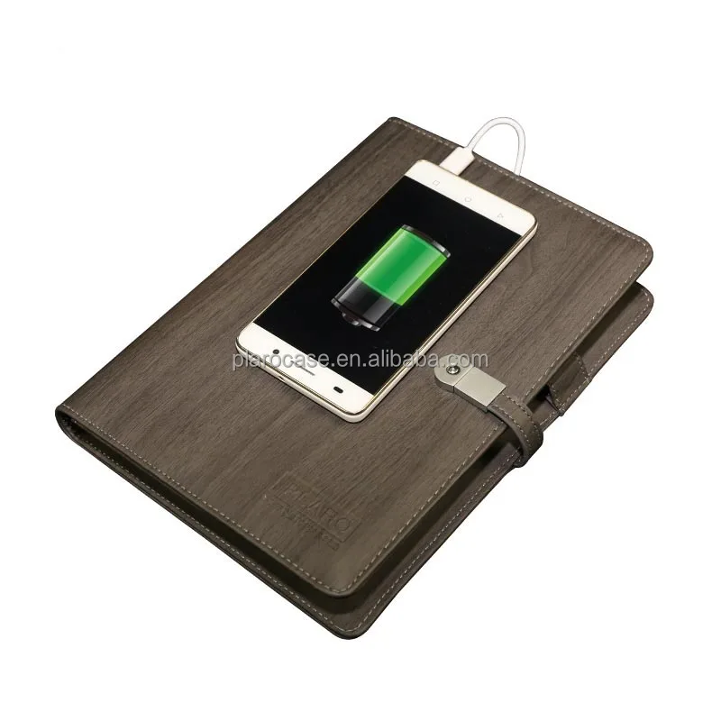 Внешний аккумулятор A5 деловой дневник блокнот из искусственной кожи с USB-замком