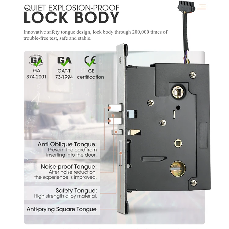 Locstar Electronic Contactless RFID Hotel Lock Popular Security Wooden Door Key Card Smart System Software for RF Locks