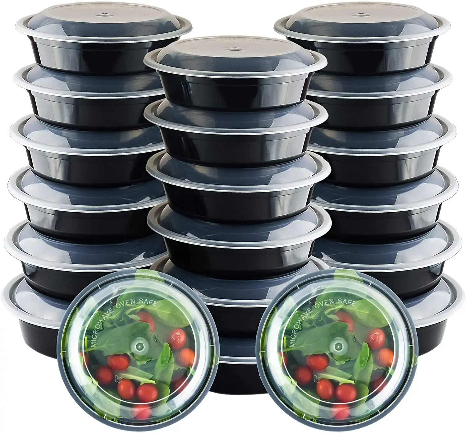 Disposable food container box restaurant round plastic food storage container