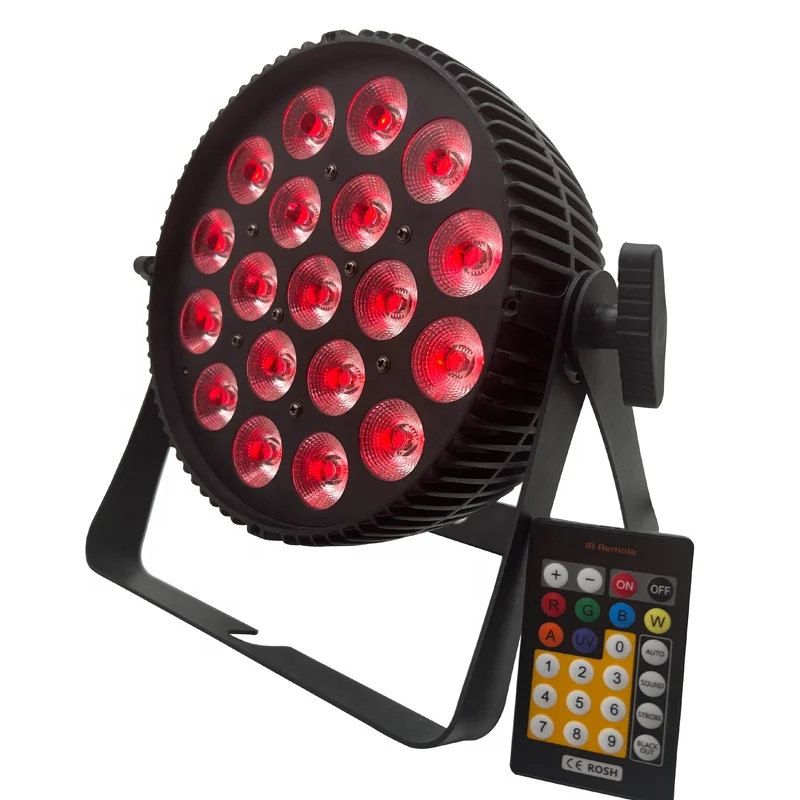 Fanless 19x12w RGBWAUV 6in1 led flat par stage lighting indoor powercon high lumen output led par 64 light