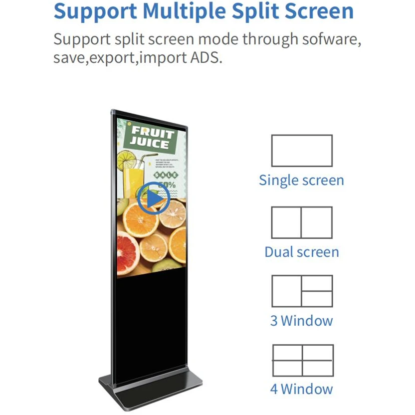 43 inch capacitive lcd advertising and touch screen advertising machine digital signage for lcd video display