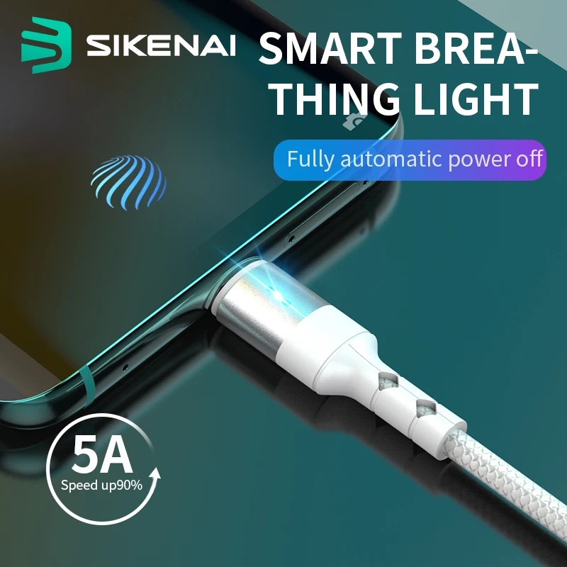  Sikenai 5A USB Micro кабель для быстрой зарядки умный отключения питания и передачи