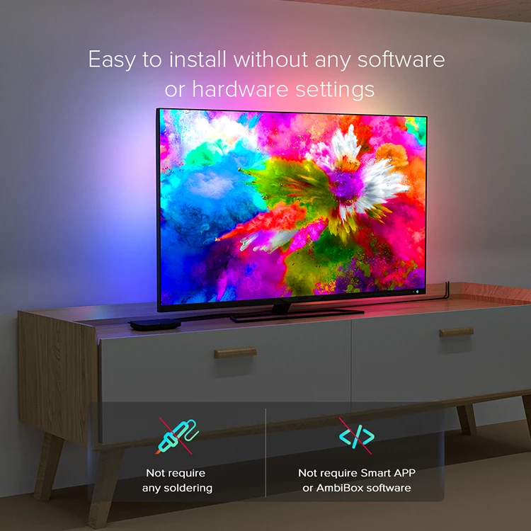 Background light Kit Wifi Ale xa Voice Google Assistant Control HDTV Screen LED Lights Am bient Dream Back Lighting