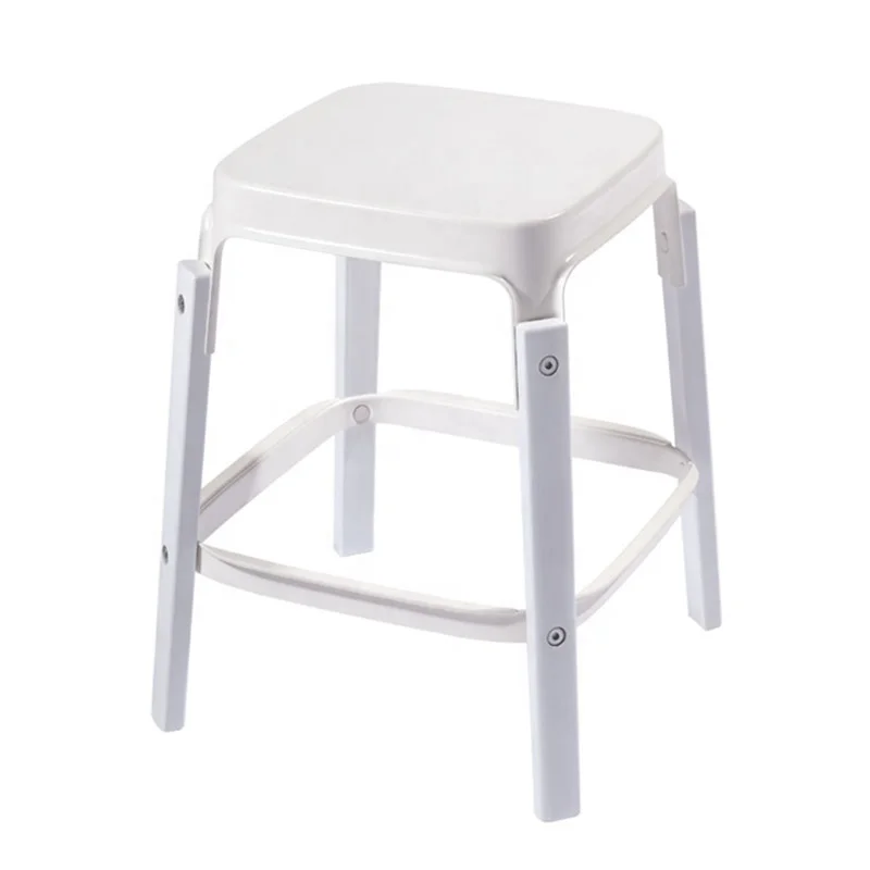 Morezhome classic modern wooden square bar chair steelwood counter stools	with three seat heights