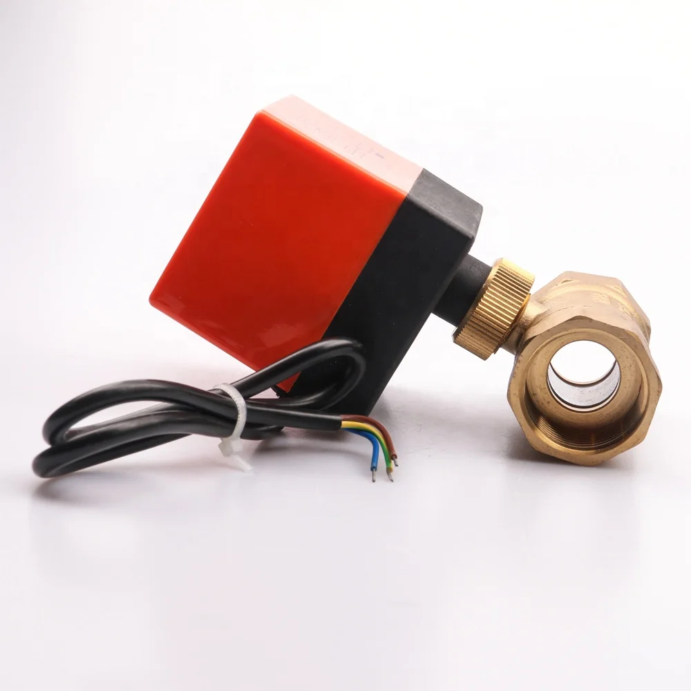 
OUKE AC220V DC12V/24V 2 way brass valve Motorized ball valve Electric ball valve electric actuator 