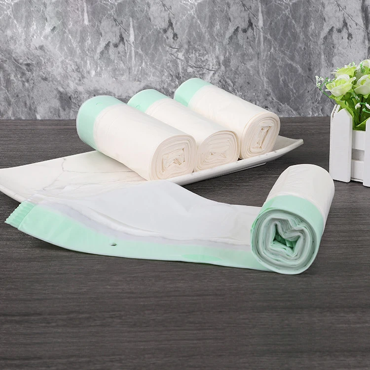 Biodegradable drawstring plastic 13gallon trash (garbage) bag pbat pla rubbish bag roll wholesale compostable trash bags