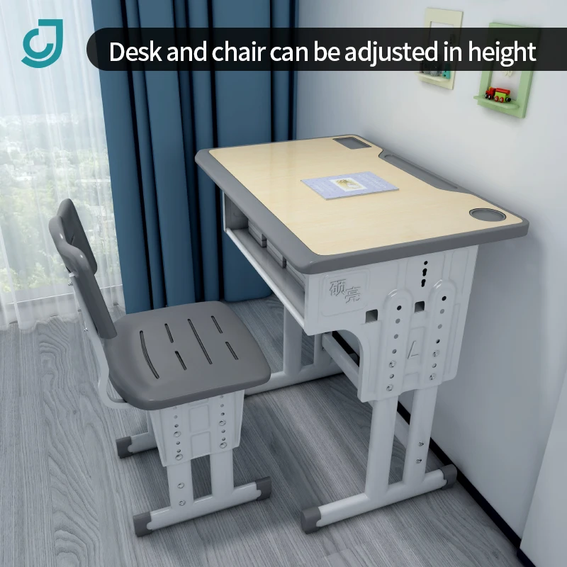 Hot Selling Products 2024 School Furniture Height Adjustable Wooden Writing Table Kids Study Table And Chair