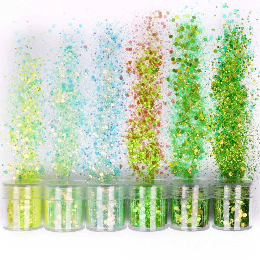 Hot sale Tiktok 48 mixed colors glitter different size powder glitter cosmetic grade chunky glitter for tumbler