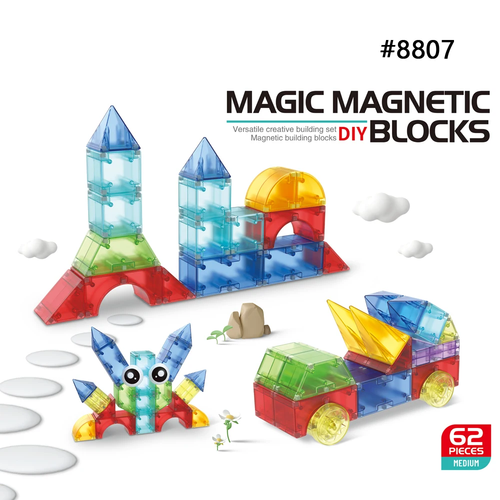DIY Construction Magnetic Cube Toy for Kids Magnetic Tiles Magnetic Block Set Plastic and Magnet Toy Set