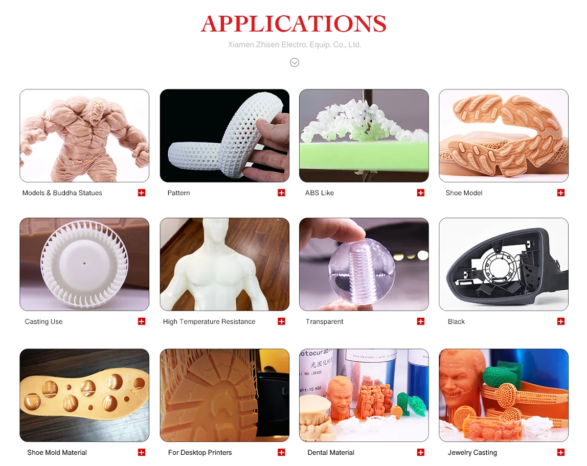 ZS LCD/LED/SLA resin photopolymer resin photosensitive resin polyester resin polyurethane resin 3d printer resin 3d resin