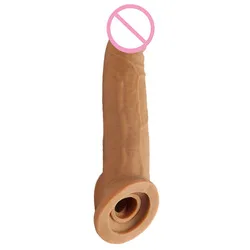 21cm Enlargement Penis Extender Sleeve Reusable Condom Delay Ejaculation Sex Toys For Men Intimate Goods Sex Shop
