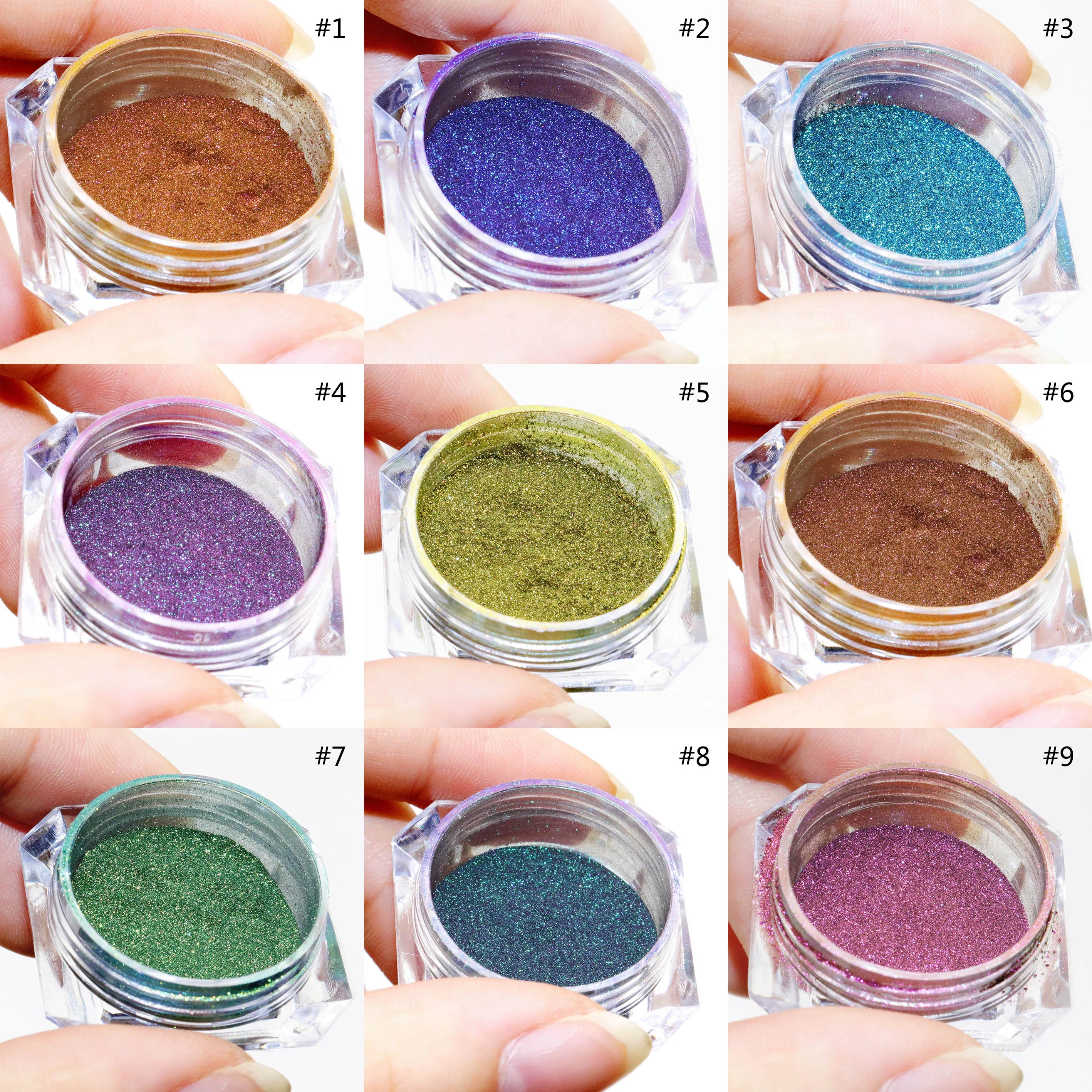 Private Label Cosmetic Grade Chrome Chameleon Eyeshadow Pigment Loose Duochrome Eye Makeup Powder Versatile Skin Featuring Metal